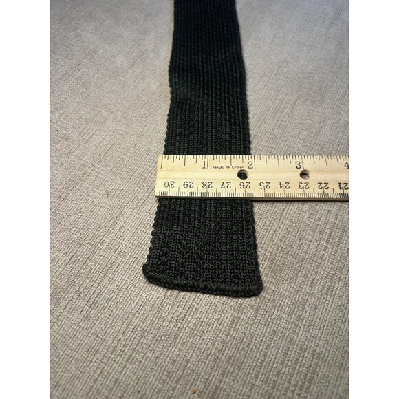 Rooster Knit Tie Mens Green Square End Flat Bottom 100% Cotton Necktie Slim - Picture 4 of 6